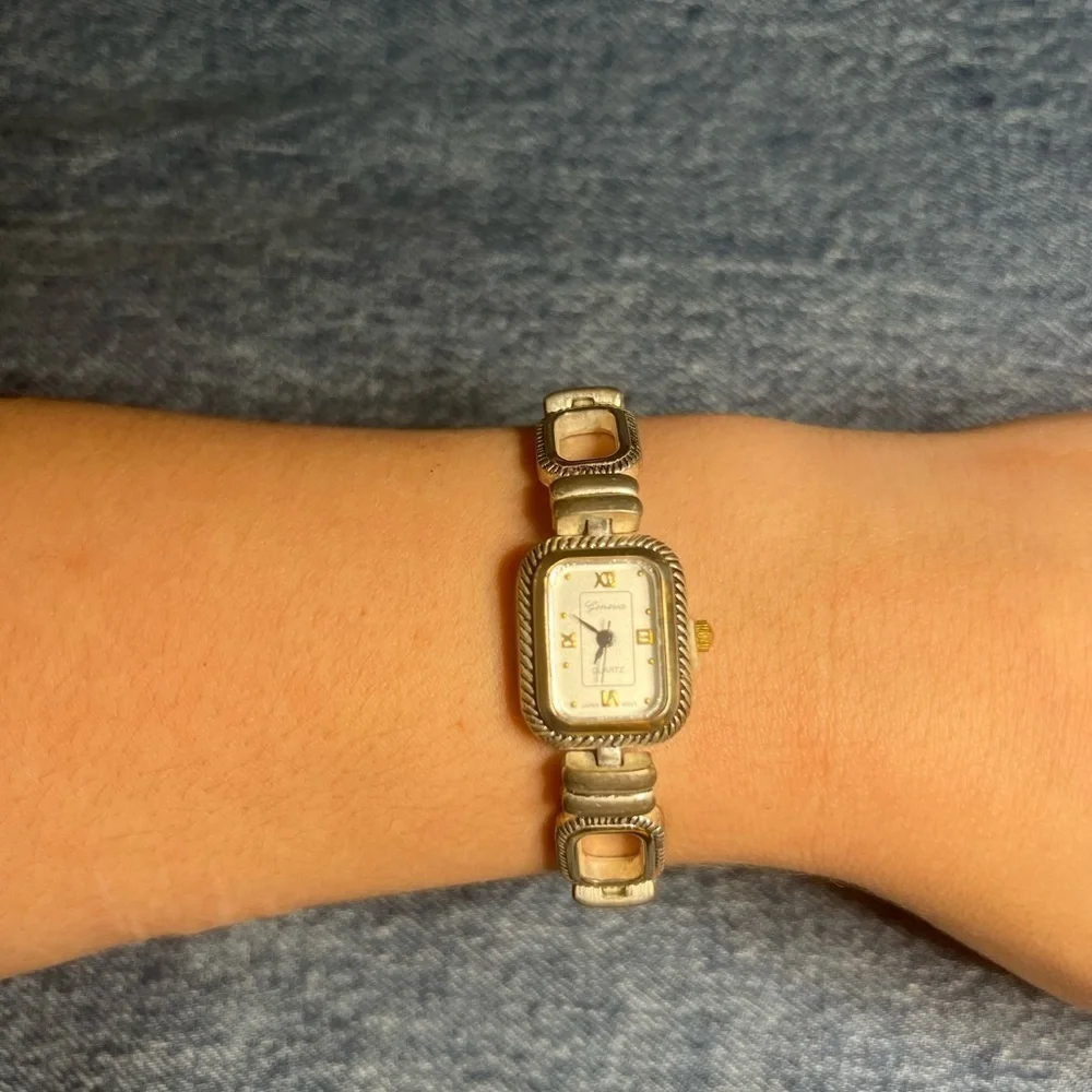 Vintage Geneva Silver and Gold Women's Watch